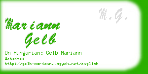 mariann gelb business card